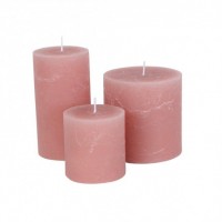 Hand Poured Rustic Pillar Candle – Dusky Pink & Latte - Job Lot of 11 Candles - Ex Display